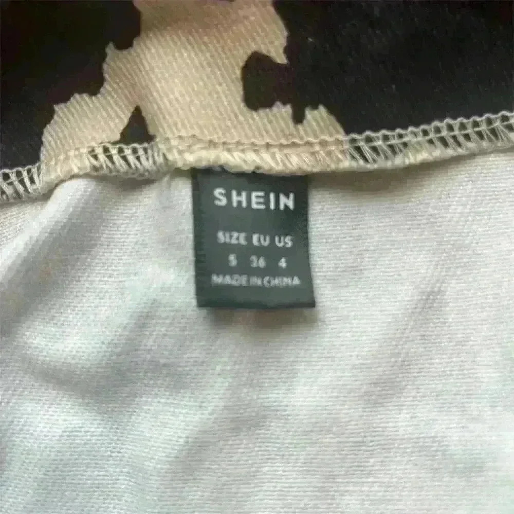 Hot Trend! SHEIN Women's Cow Print Mini Skirt Black Size S Casual Split Hem - Picture 8 of 8
